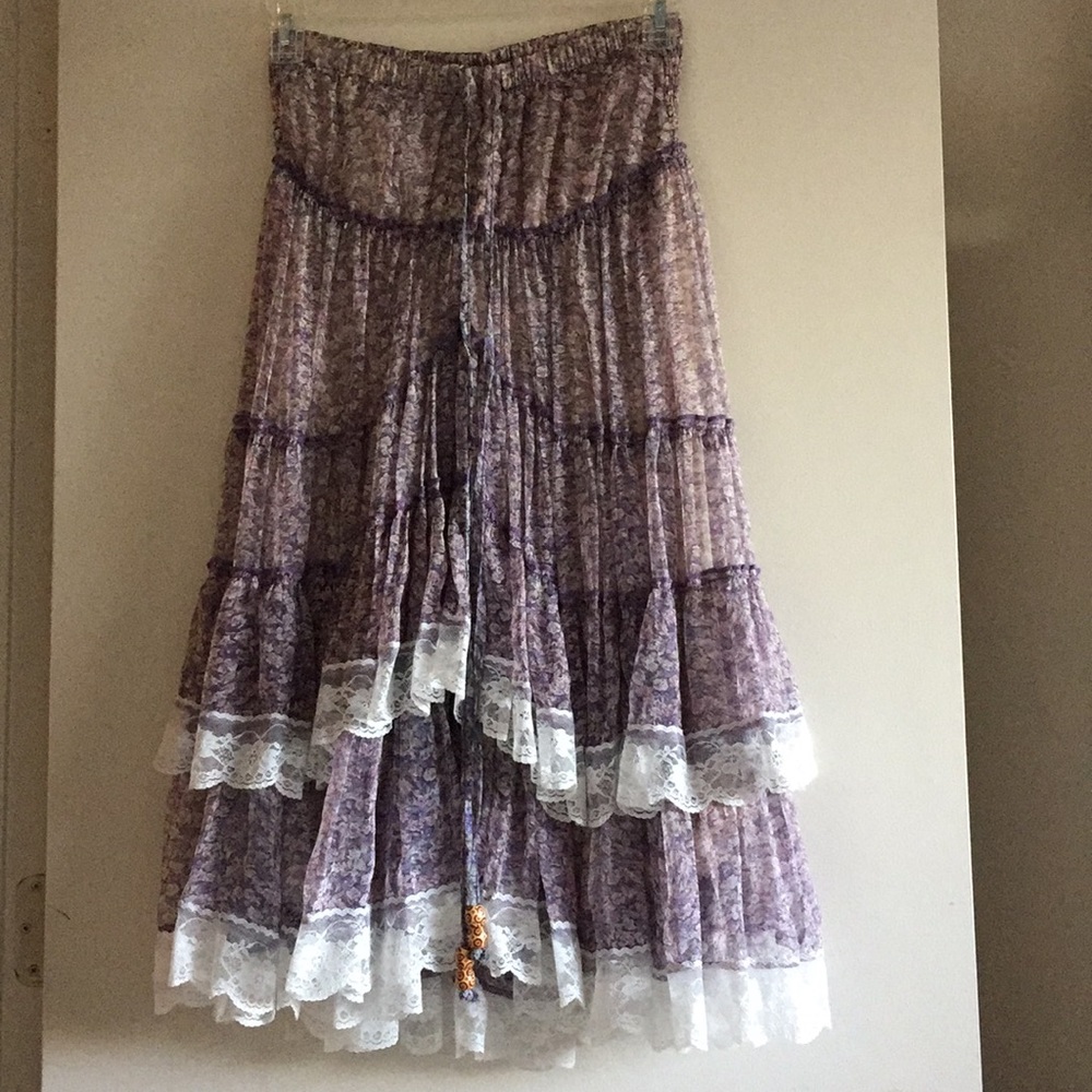 Floral Print Ruffle Hem Dress